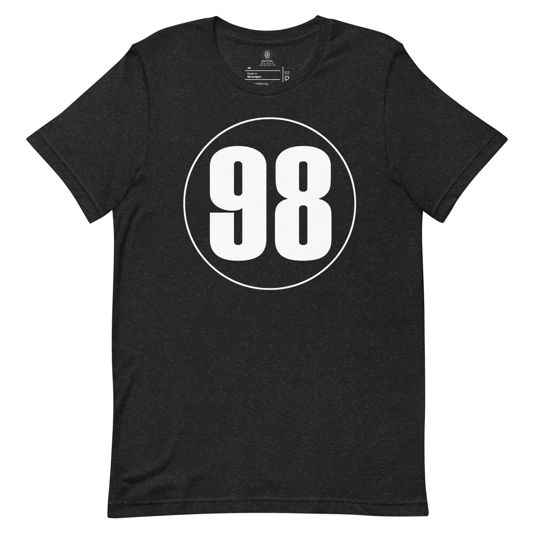 Unisex t-shirt: White on Black 98