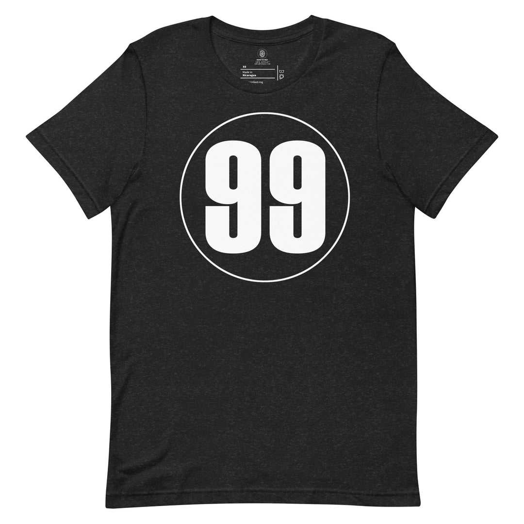 Unisex t-shirt: White on Black 99