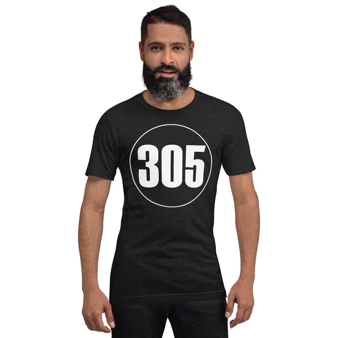 Unisex t-shirt: White on Black 305