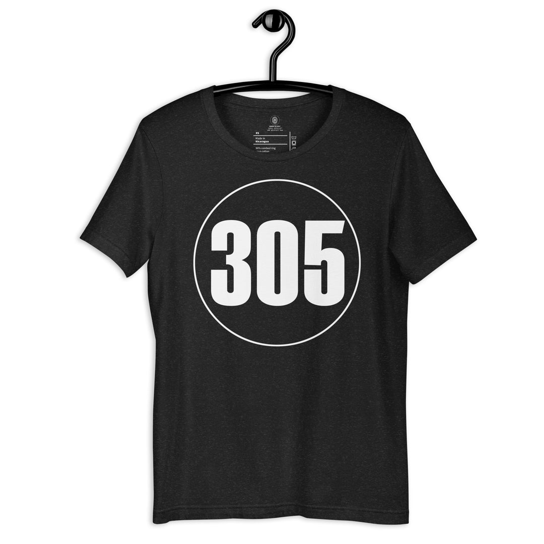 Unisex t-shirt: White on Black 305