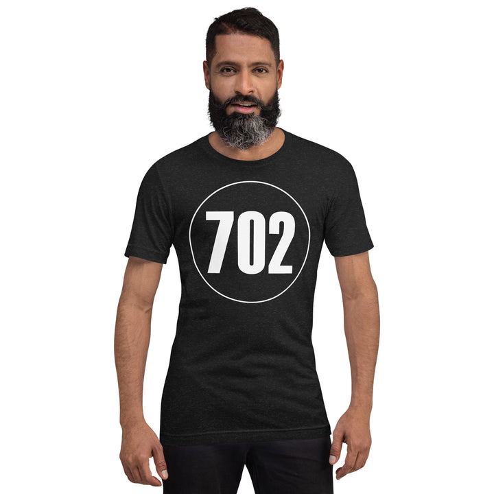 Unisex t-shirt: White on Black 702