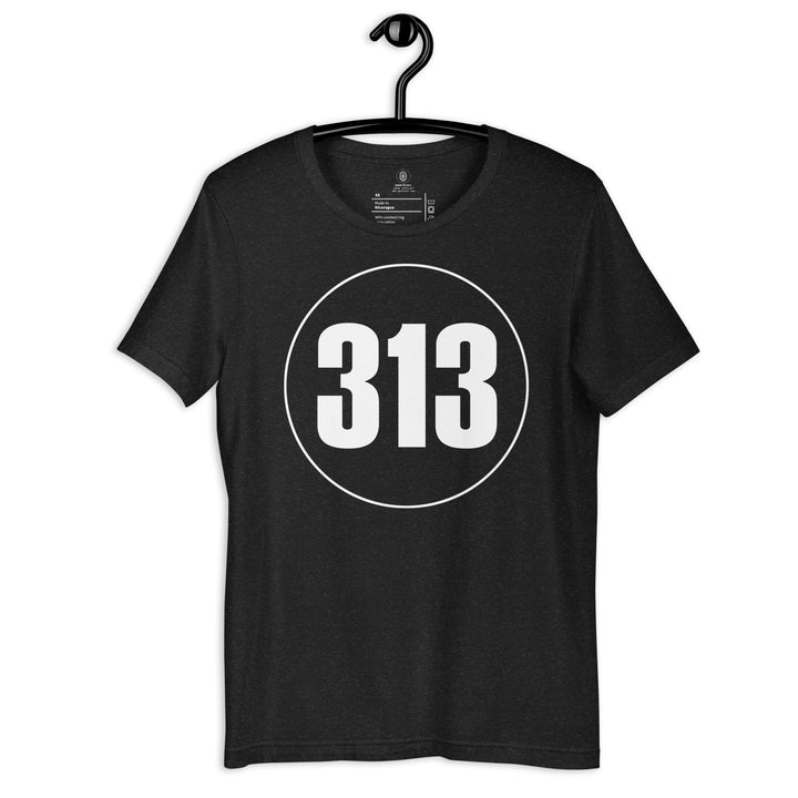 Unisex t-shirt: White on Black 313