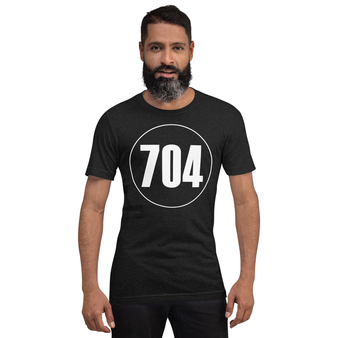 Unisex t-shirt: White on Black 704