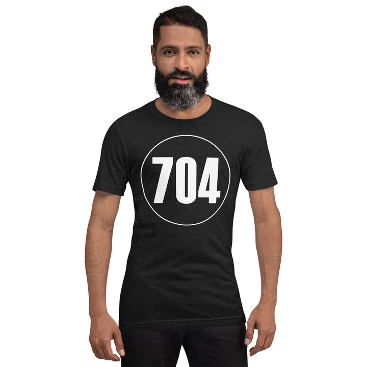 Unisex t-shirt: White on Black 704