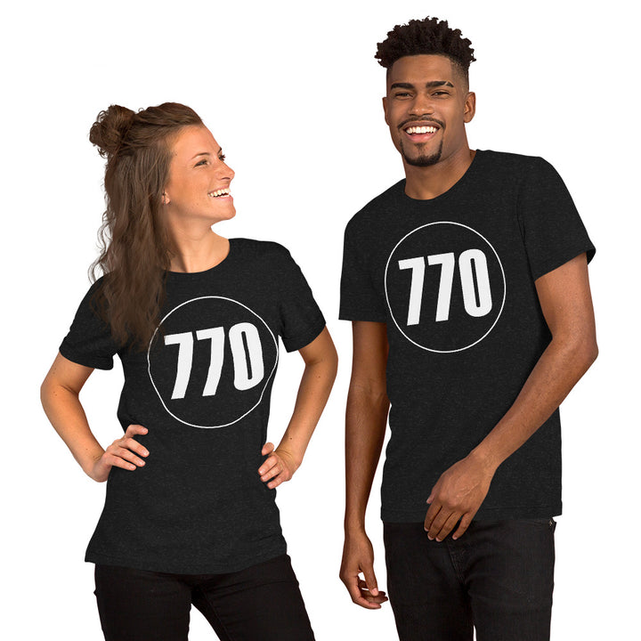 Unisex t-shirt: White on Black 770