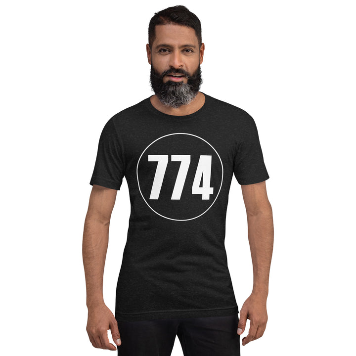 Unisex t-shirt: White on Black 774