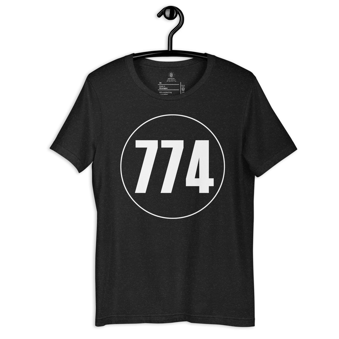 Unisex t-shirt: White on Black 774