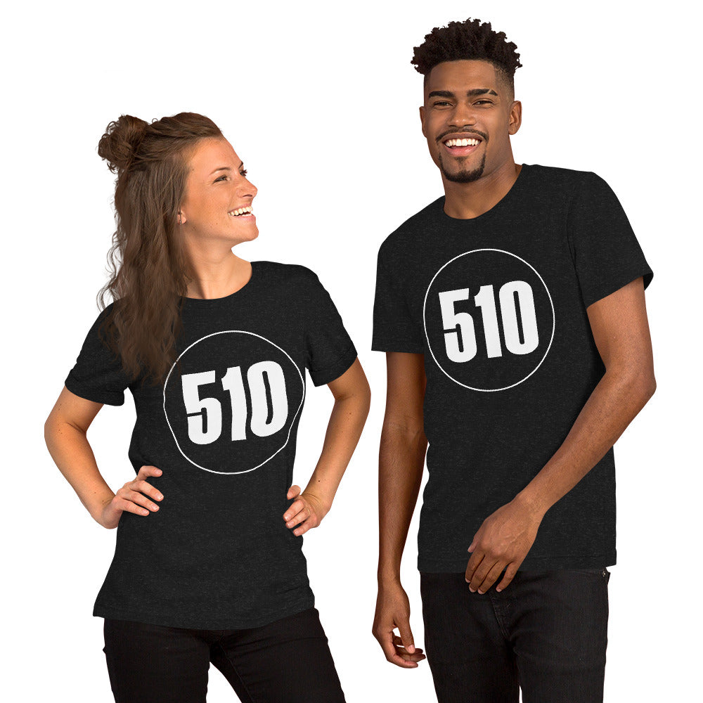 Unisex t-shirt: White on Black 510