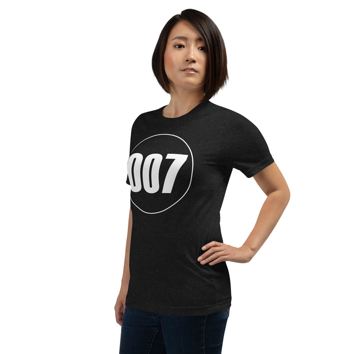 Unisex t-shirt: White on Black 007