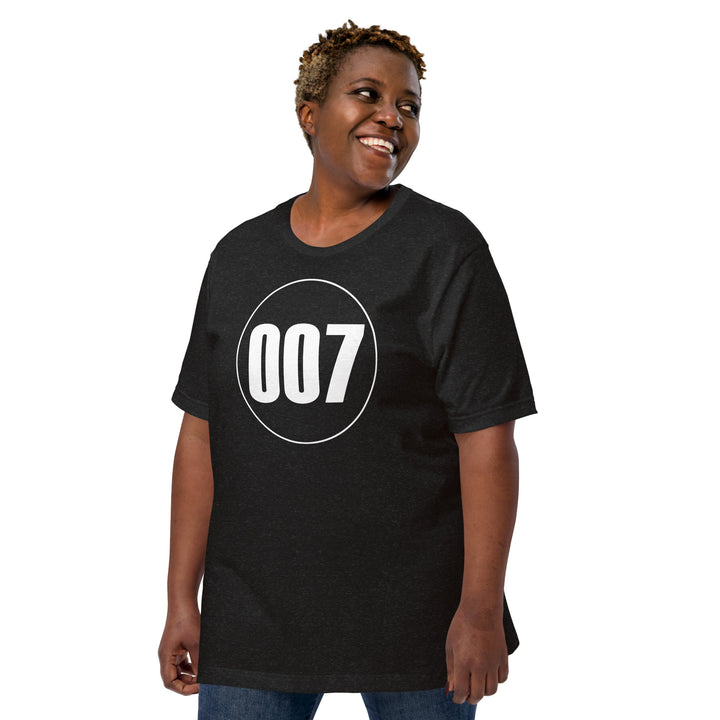 Unisex t-shirt: White on Black 007