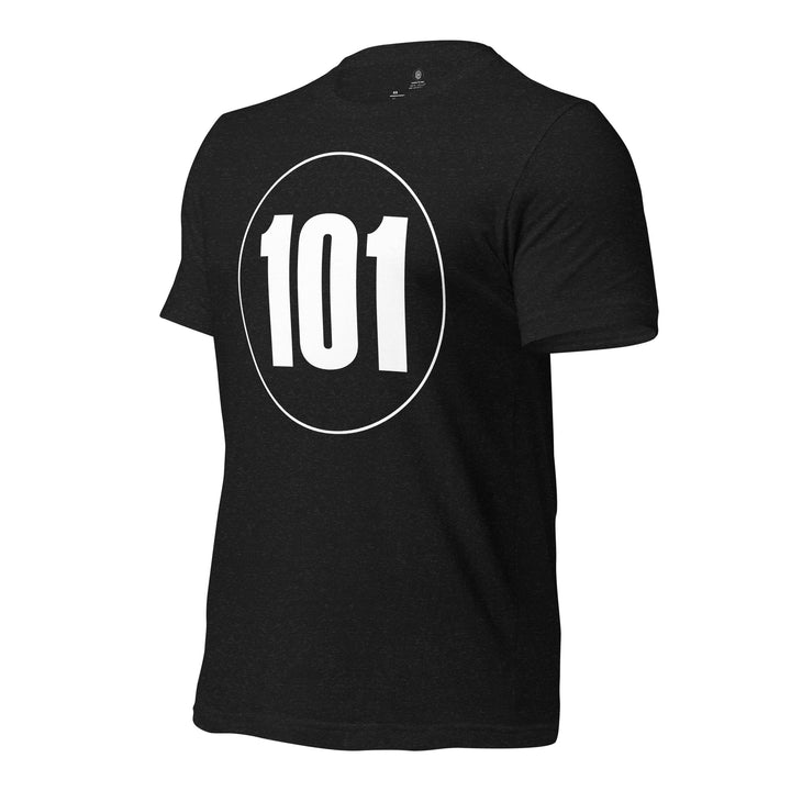 Unisex t-shirt: White on Black 101