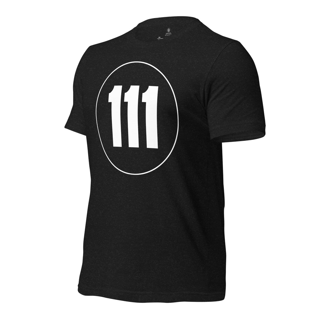 Unisex t-shirt: White on Black 111