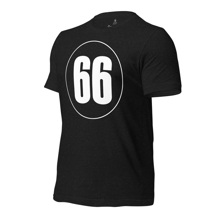 Unisex t-shirt: White on Black 66