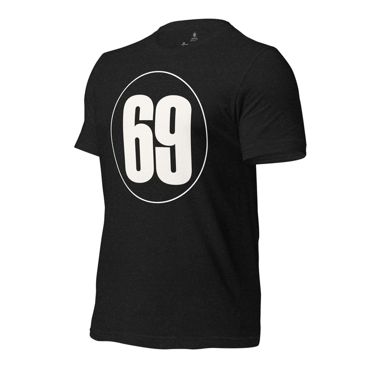 Unisex t-shirt: White on Black 69