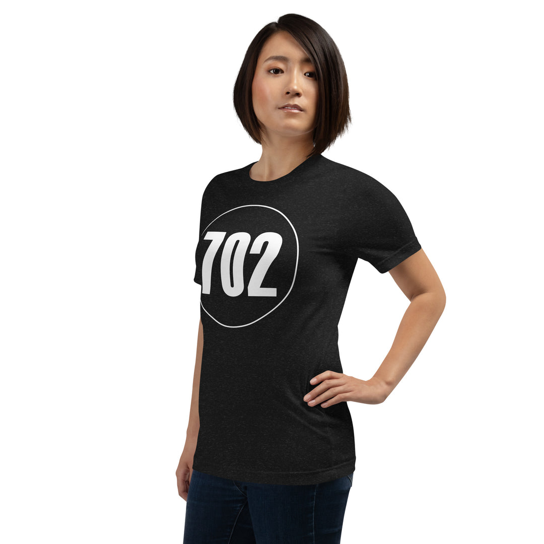 Unisex t-shirt: White on Black 702