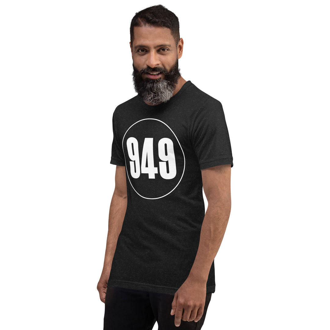 Unisex t-shirt: White on Black 949