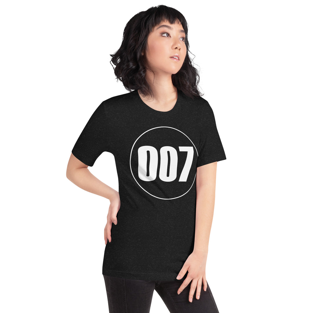 Unisex t-shirt: White on Black 007