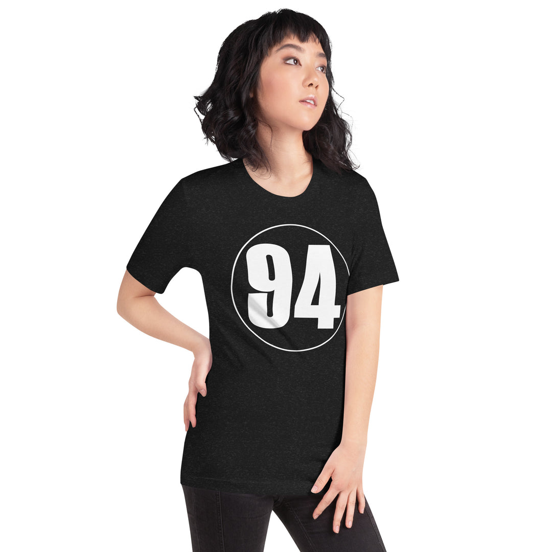 Unisex t-shirt: White on Black 94