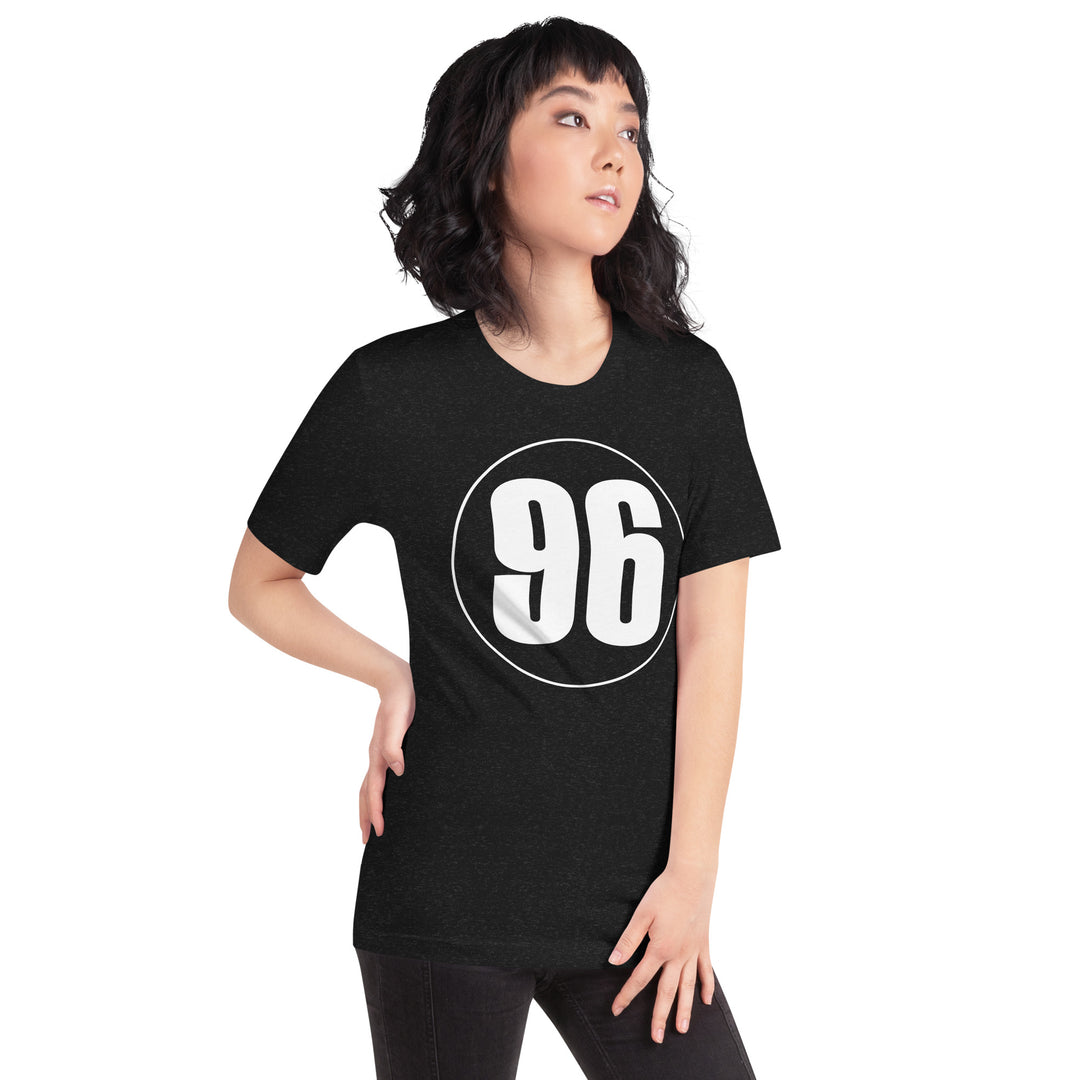 Unisex t-shirt: White on Black 96