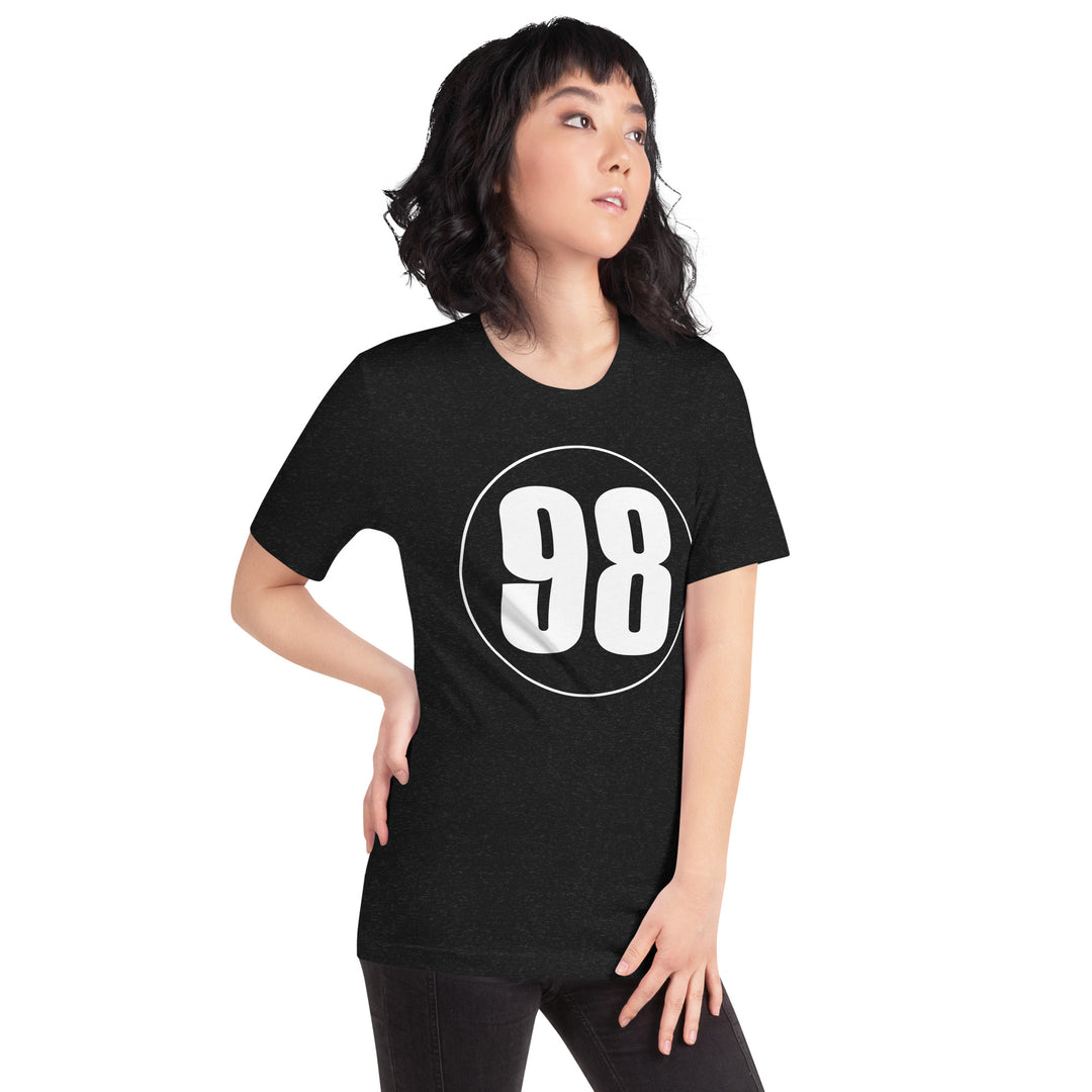 Unisex t-shirt: White on Black 98