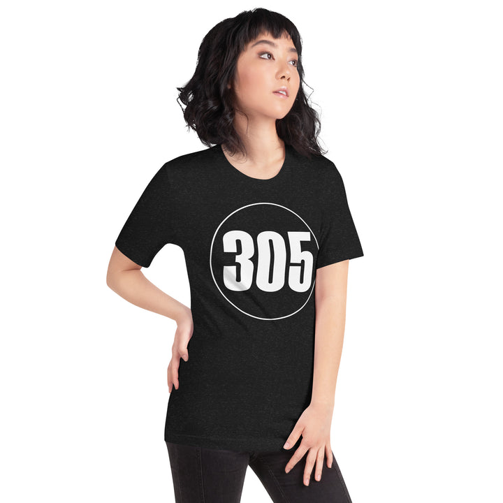 Unisex t-shirt: White on Black 305