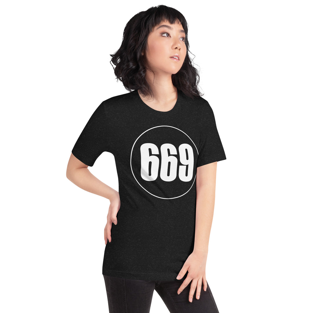 Unisex t-shirt: White on Black 669