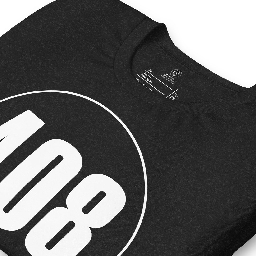 Unisex t-shirt: White on Black 408