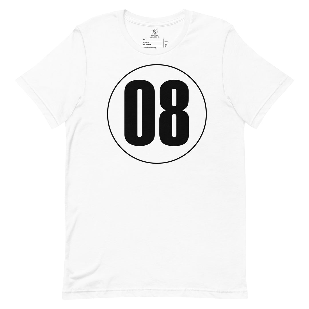 Unisex t-shirt: Black on White 08