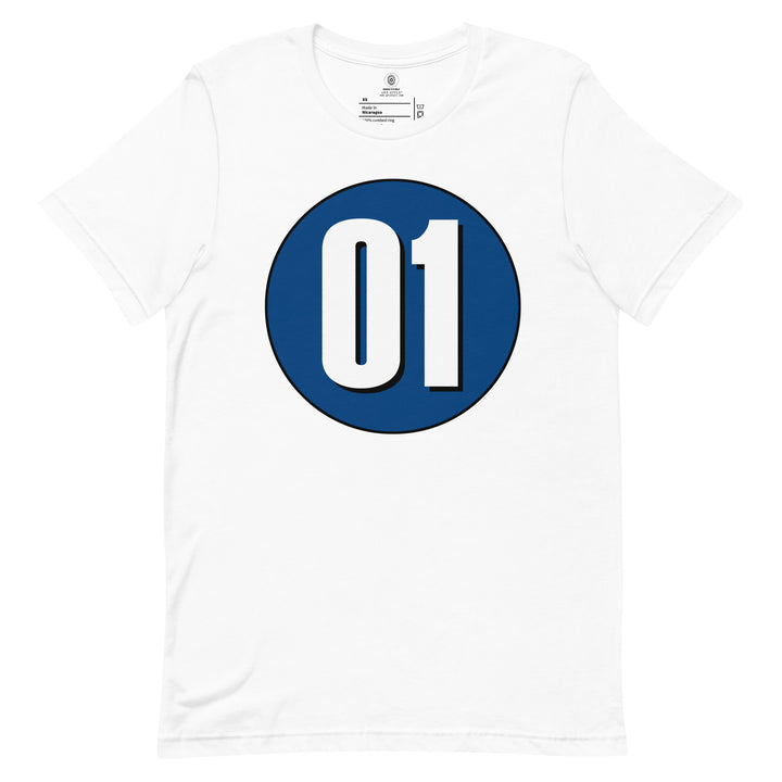 Unisex t-shirt: White on Navy Blue 01