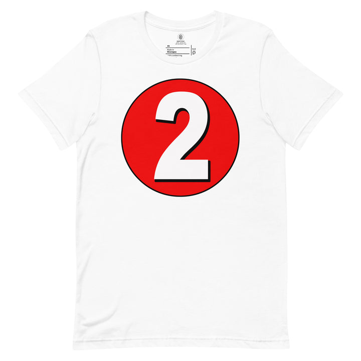 Unisex t-shirt: White on Red 2