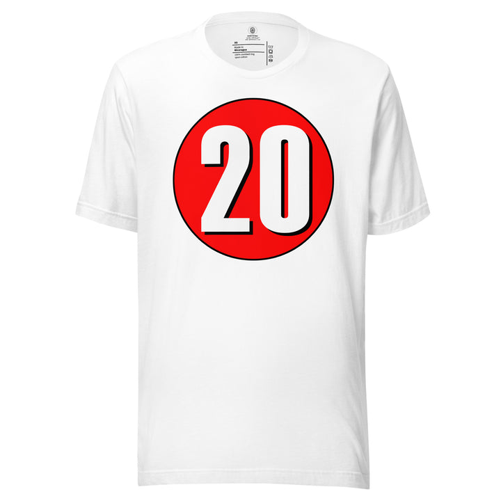 Unisex t-shirt: White on Red 20