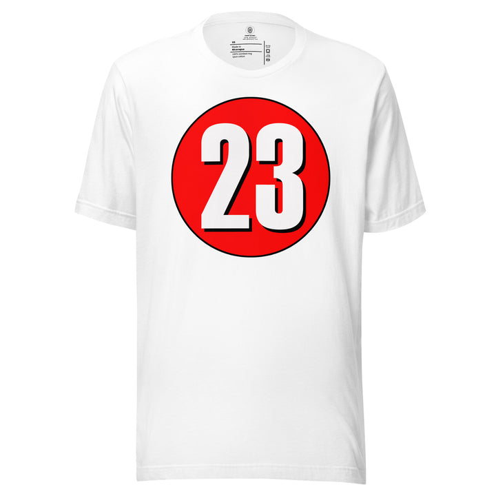 Unisex t-shirt: White on Red 23