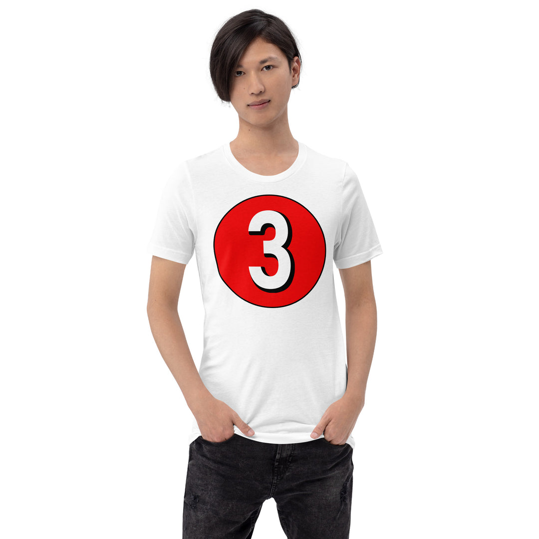 Unisex t-shirt: White on Red 3