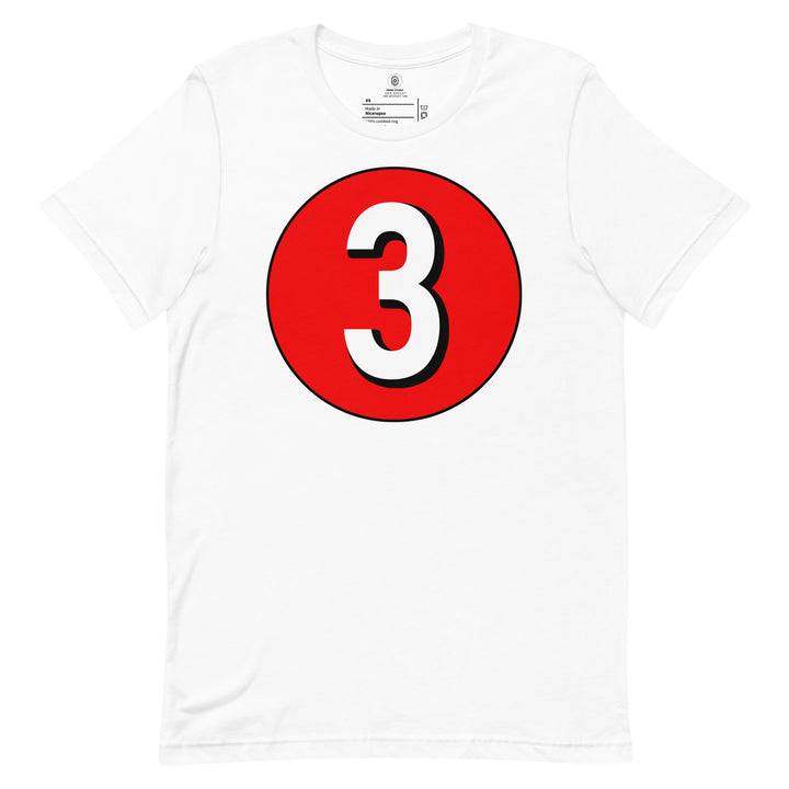 Unisex t-shirt: White on Red 3