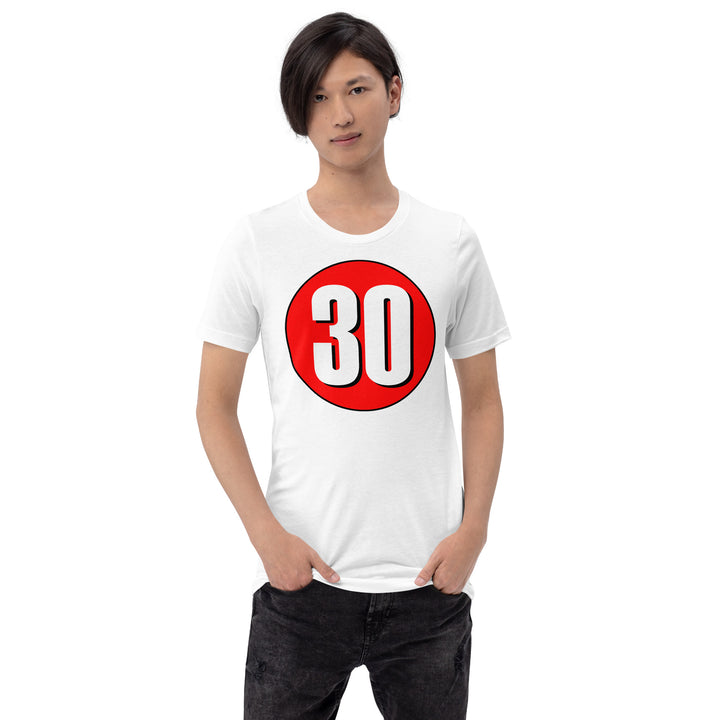 Unisex t-shirt: White on Red 30