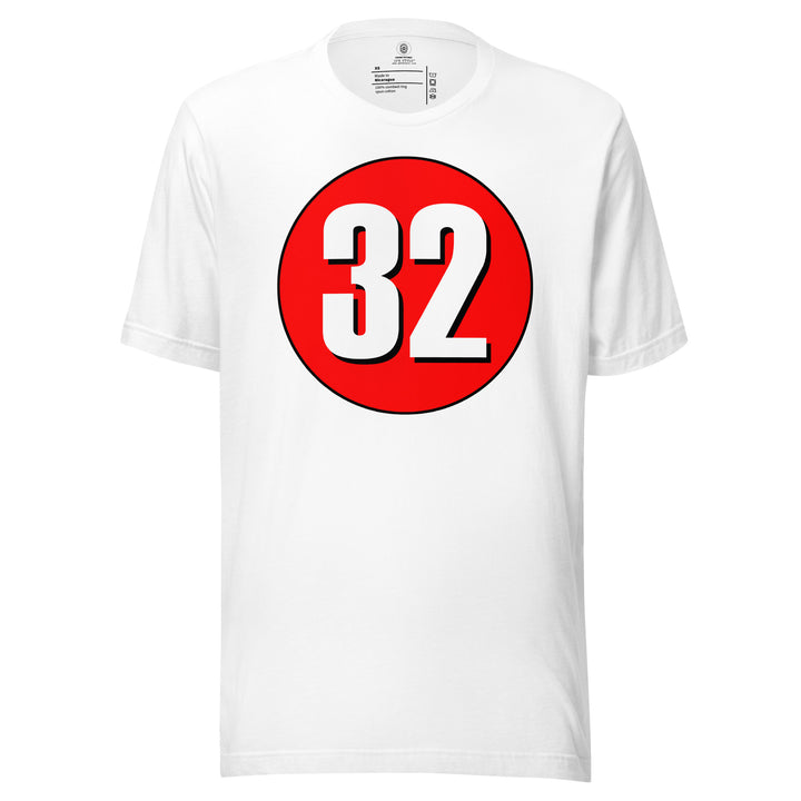 Unisex t-shirt: White on Red 32