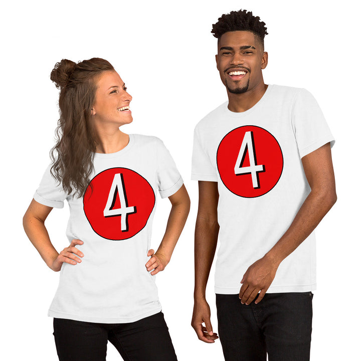 Unisex t-shirt: White on Red 4