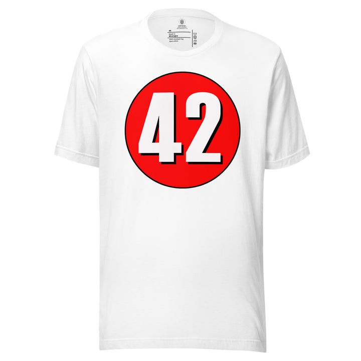 Unisex t-shirt: White on Red 42