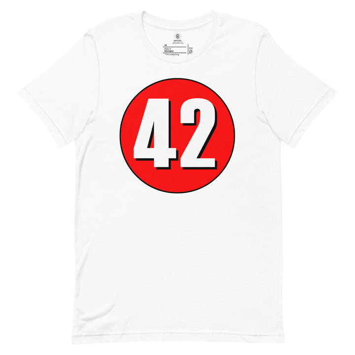 Unisex t-shirt: White on Red 42