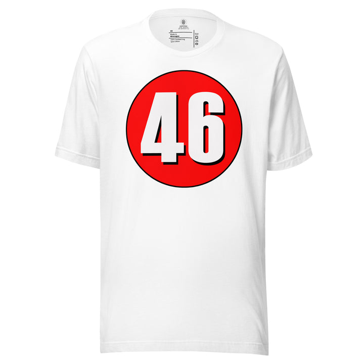 Unisex t-shirt: White on Red 46