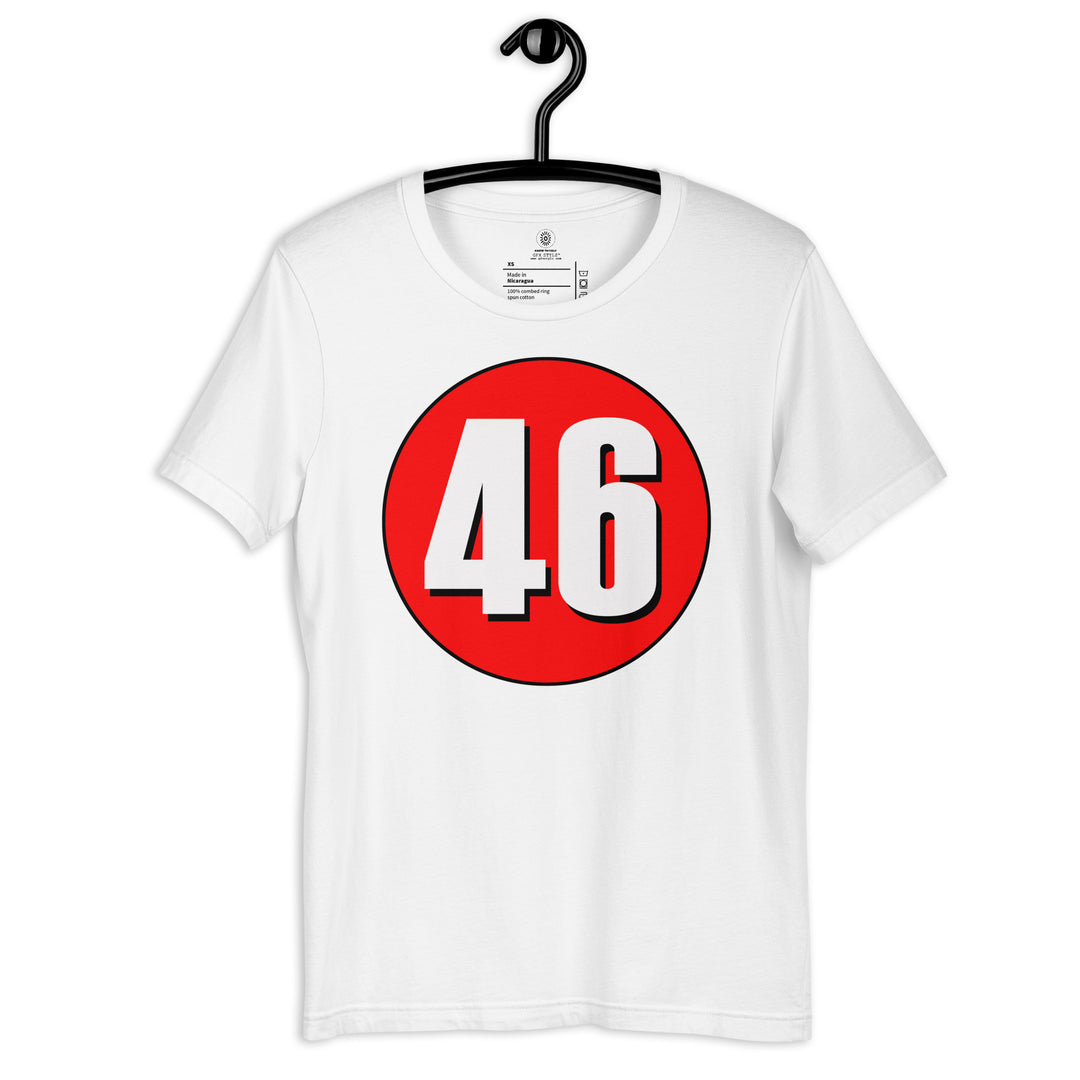 Unisex t-shirt: White on Red 46