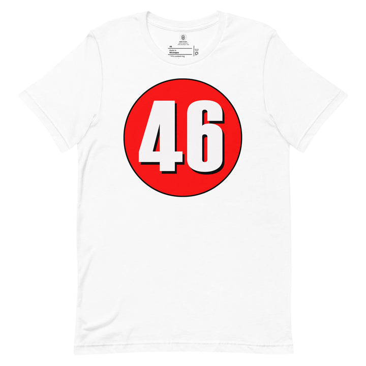 Unisex t-shirt: White on Red 46