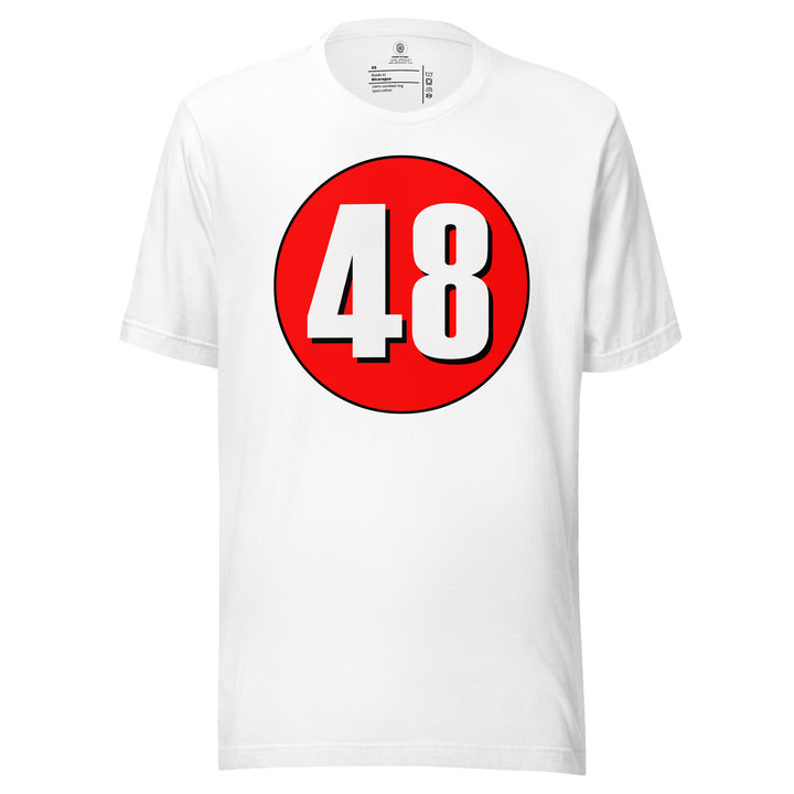 Unisex t-shirt: White on Red 48