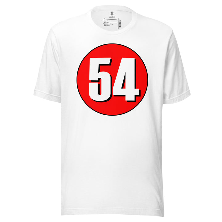 Unisex t-shirt: White on Red 54