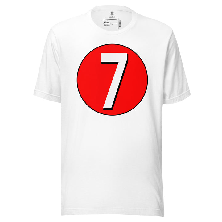 Unisex t-shirt: White on Red 7