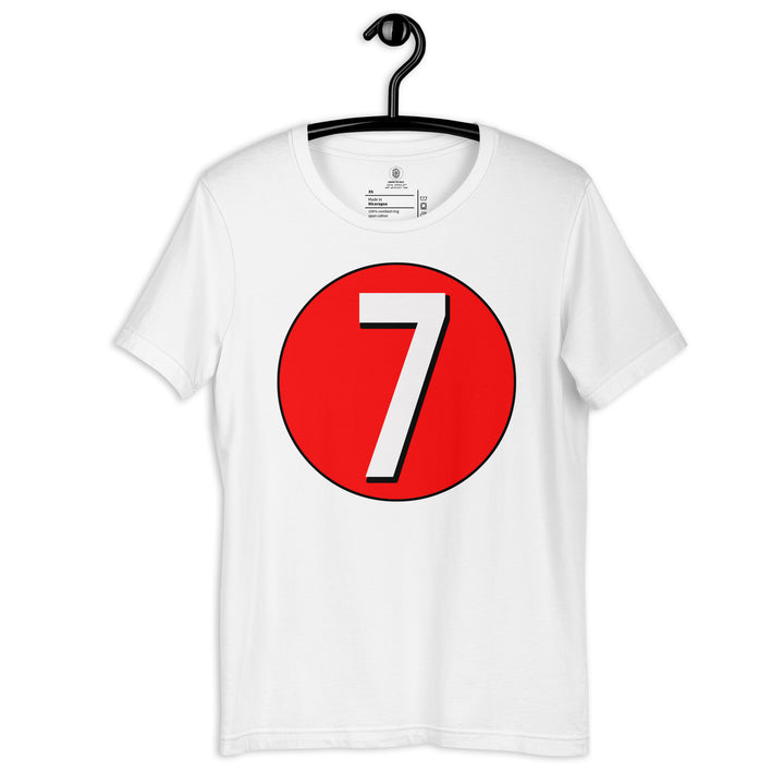 Unisex t-shirt: White on Red 7