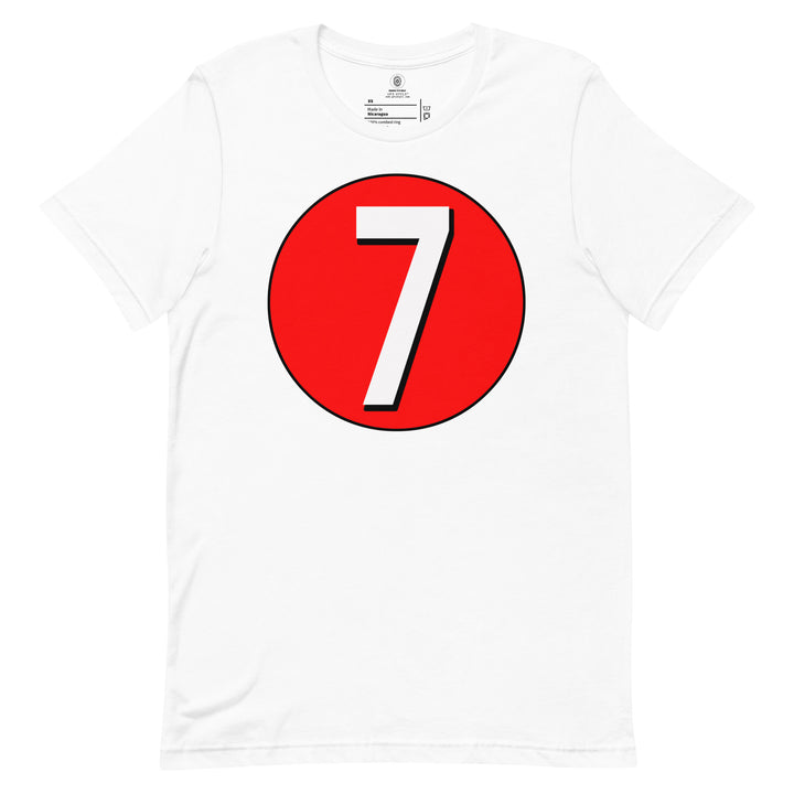 Unisex t-shirt: White on Red 7