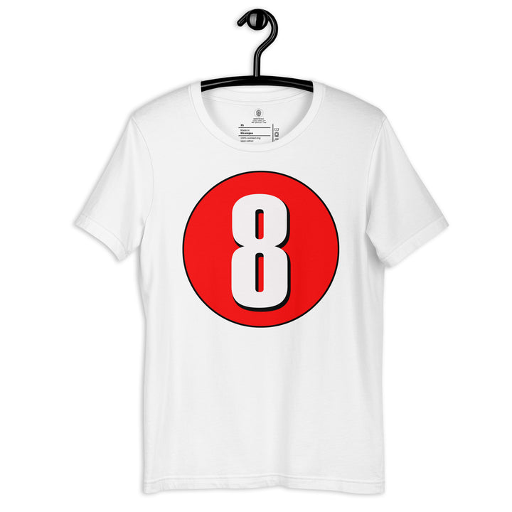 Unisex t-shirt: White on Red 8