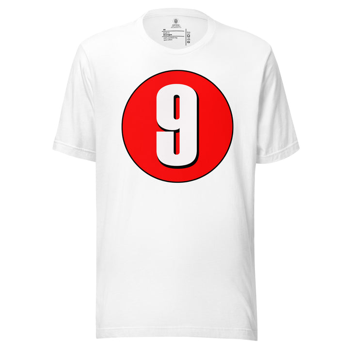 Unisex t-shirt: White on Red 9