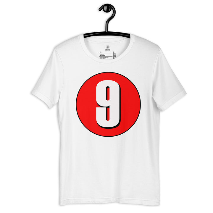 Unisex t-shirt: White on Red 9